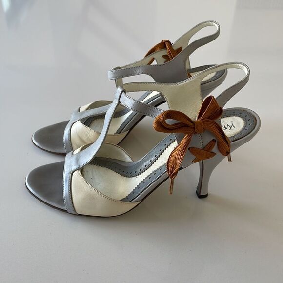 Yves Saint Laurent Slingback Peeptoe Heels Tie Detail - Picture 6 of 10